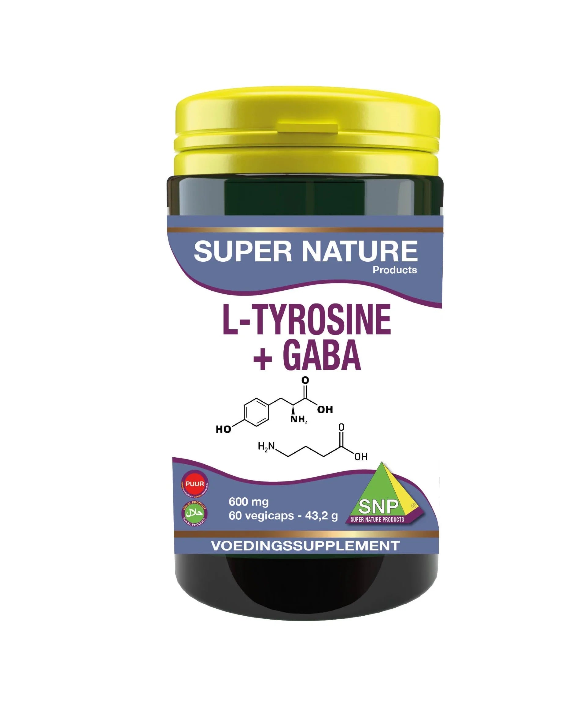 SNP L-Tyrosine + GABA 600mg puur 60 Vegetarische capsules