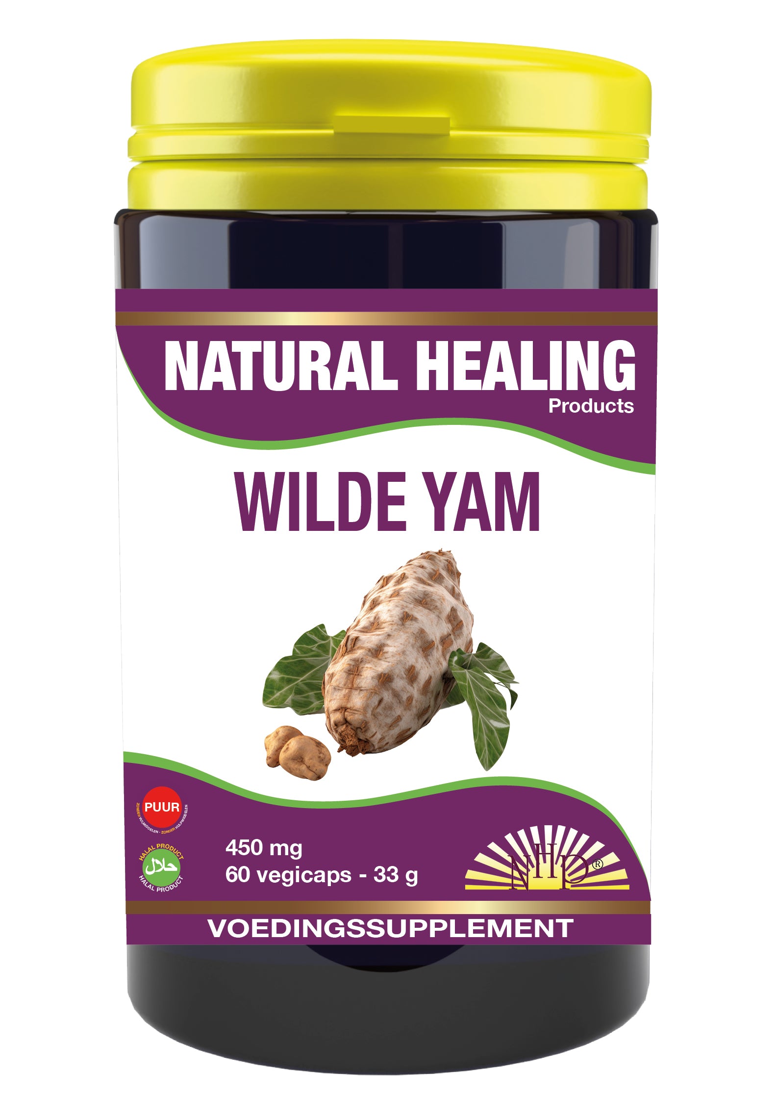 NHP Wilde yam 450mg puur 60.00 Vegetarische capsules