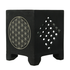 Volatile Wierook en olie verdamper zwart zeepsteen 1 Stuks