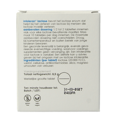 Intoleran Lactase 20.000 50.00 Tabletten