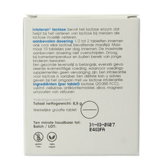 Intoleran Lactase 20.000 50 Tabletten