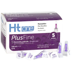 HT One Ht One Plusfine pennnaalden 5mm 31G 100.00 Stuks