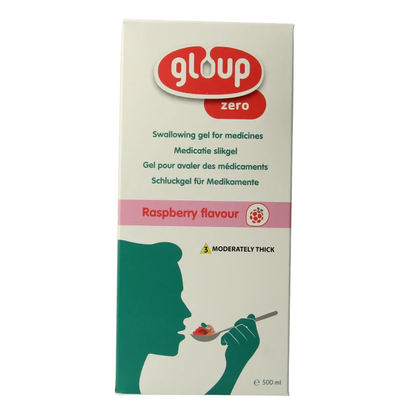 Gloup Zero medicatie inname gel framboos 500 Milliliter