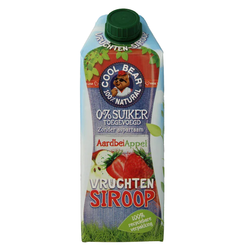 Cool Bear Siroop aardbei-appel 750 Milliliter