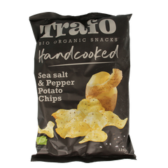 Trafo Chips handcooked zeezout & peper bio 125.00 Gram