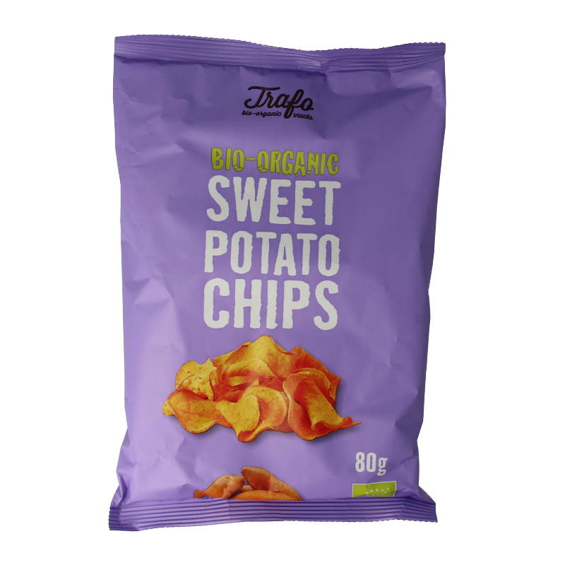 Trafo Chips zoete aardappel bio 80 Gram