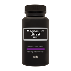 APB Holland Magnesium citraat puur 650mg 160 Vegetarische capsules