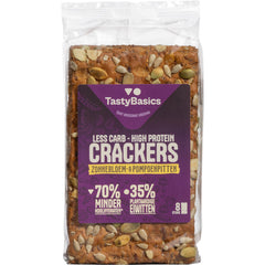 TastyBasics Low carb-high protein crackers zonnebl/pompoenpit 200.00 Gram