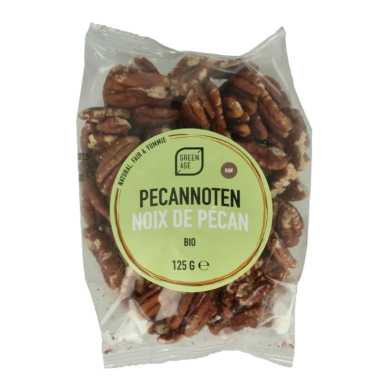 Greenage Pecannoten raw bio 125.00 Gram