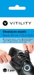 Vitility Schoenveters elastisch zwart 60cm 4 Stuks