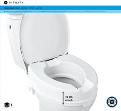 Vitility Toiletverhoger met deksel 1.00 Stuks