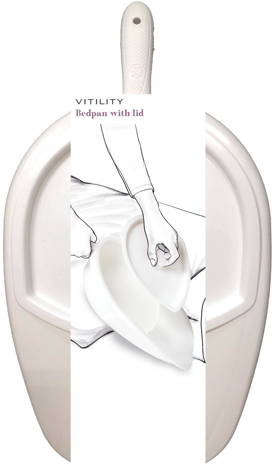 Vitility Bedpan met deksel 1 Stuks