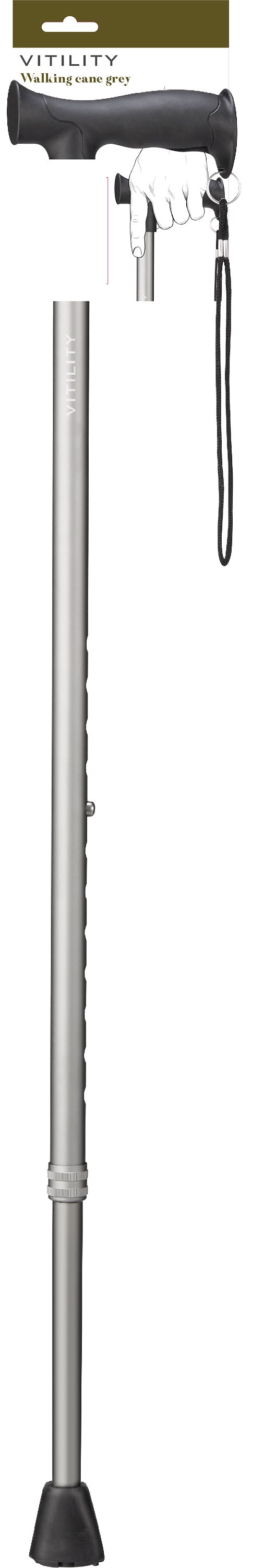 Vitility Wandelstok grijs 1 Stuks