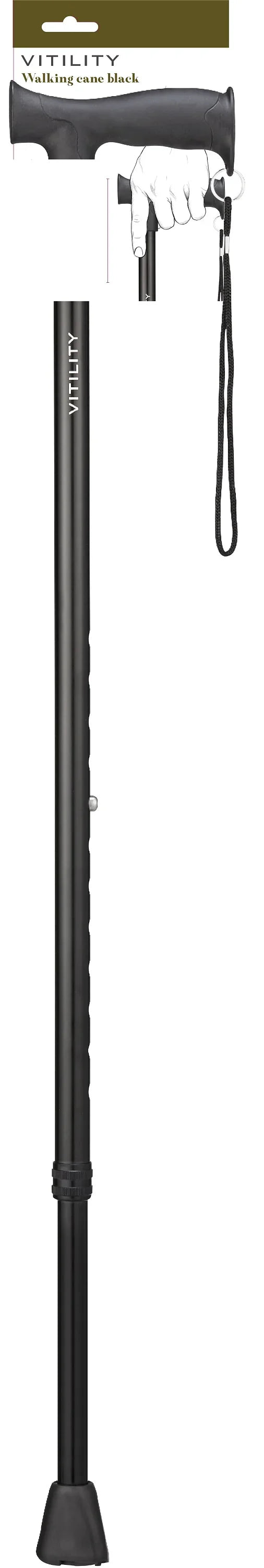 Vitility Wandelstok zwart 1 Stuks