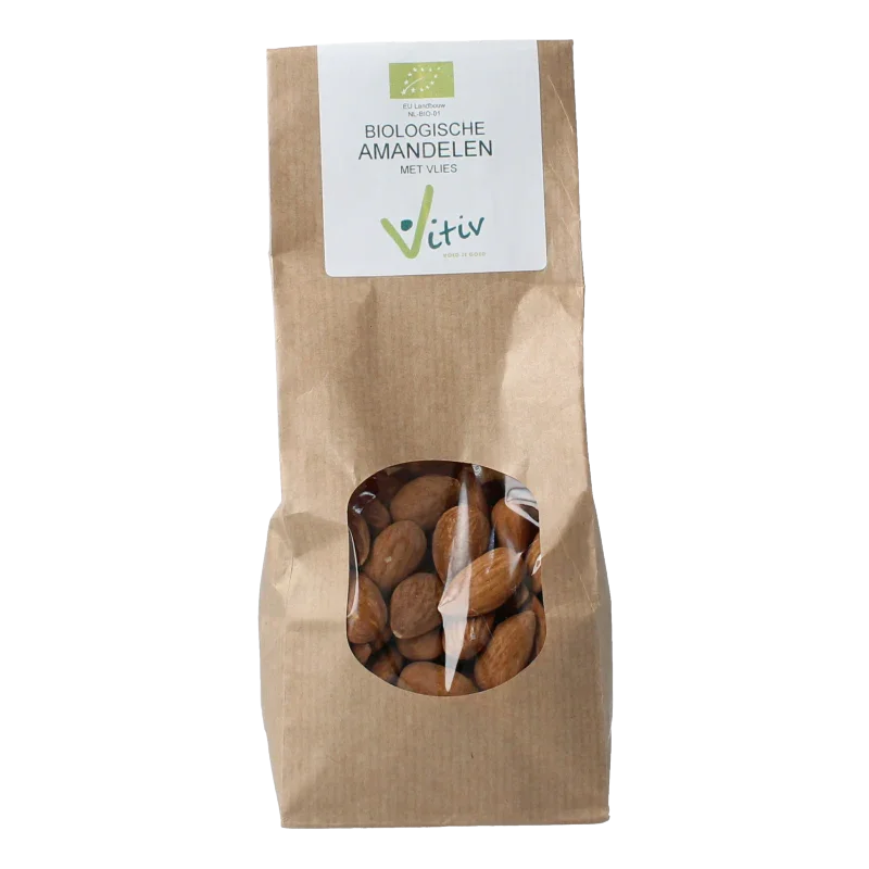Vitiv Amandelen met vlies bio 250 Gram