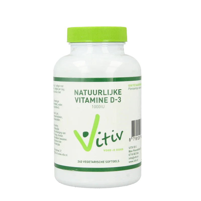 Vitiv Vitamine D3 1000IU 25mcg vega 240 Softgels