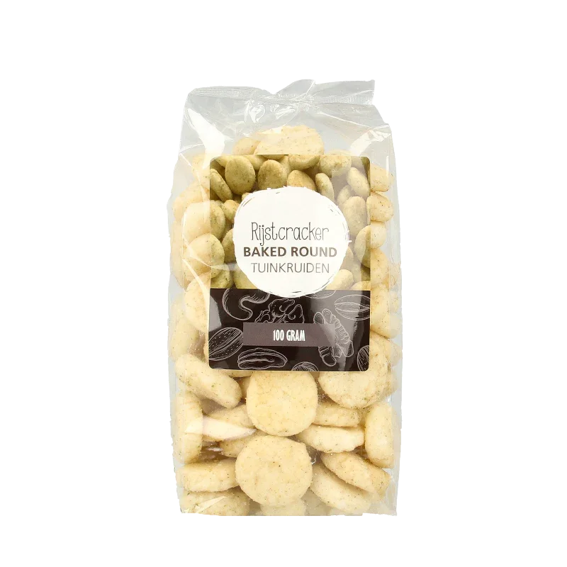 MijnNatuurwinkel Rijstcracker round tuinkruiden 100 Gram