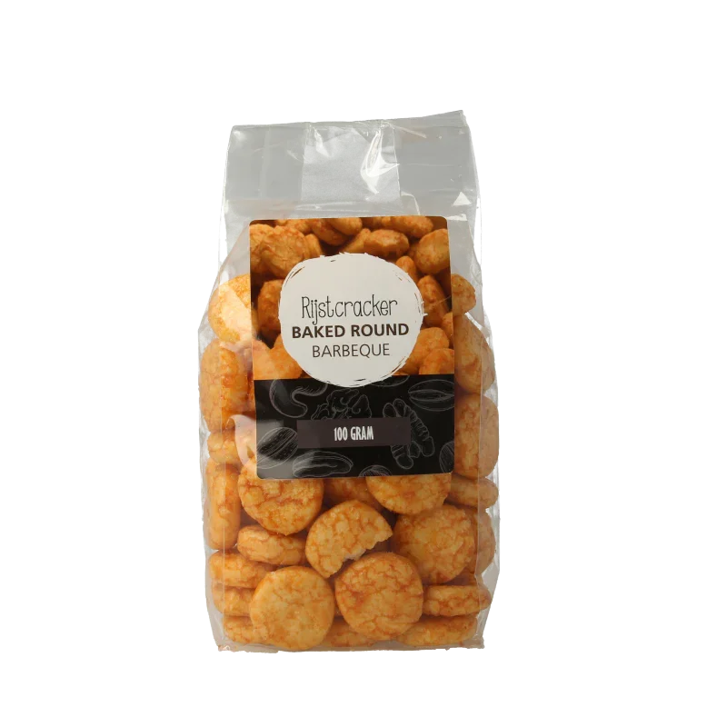 MijnNatuurwinkel Rijstcracker round bbq 100 Gram