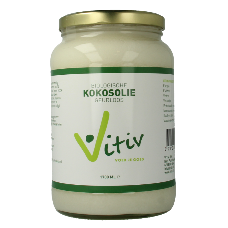 Vitiv Kokosolie geurloos bio 1700 Milliliter