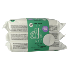 Naif Baby & kids plastic-free wipes 3-pack 3 Stuks