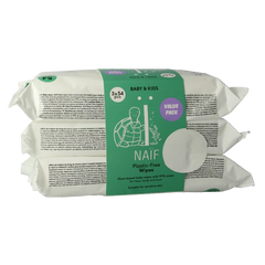 Naif Baby & kids plastic-free wipes 3-pack 3 Stuks