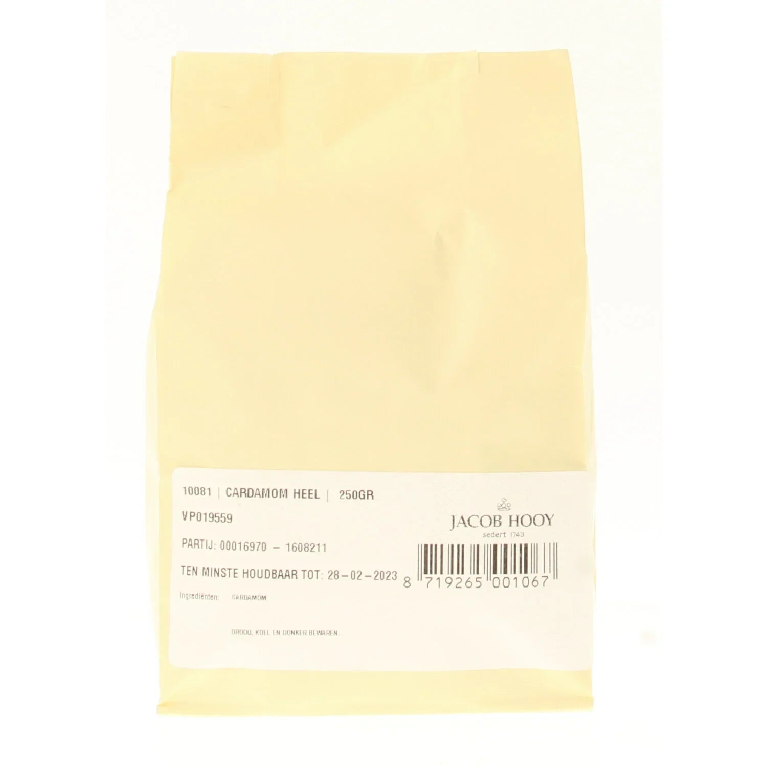 Jacob Hooy Cardamom zaad heel 250 Gram