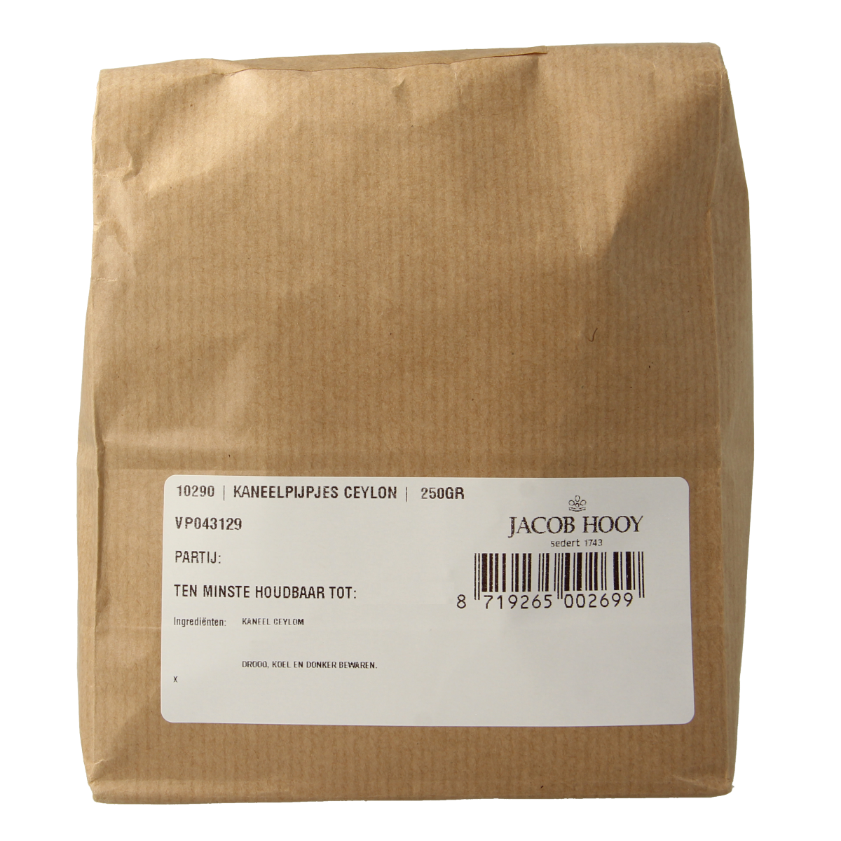 Jacob Hooy Kaneel pijpjes Ceylon 250.00 Gram