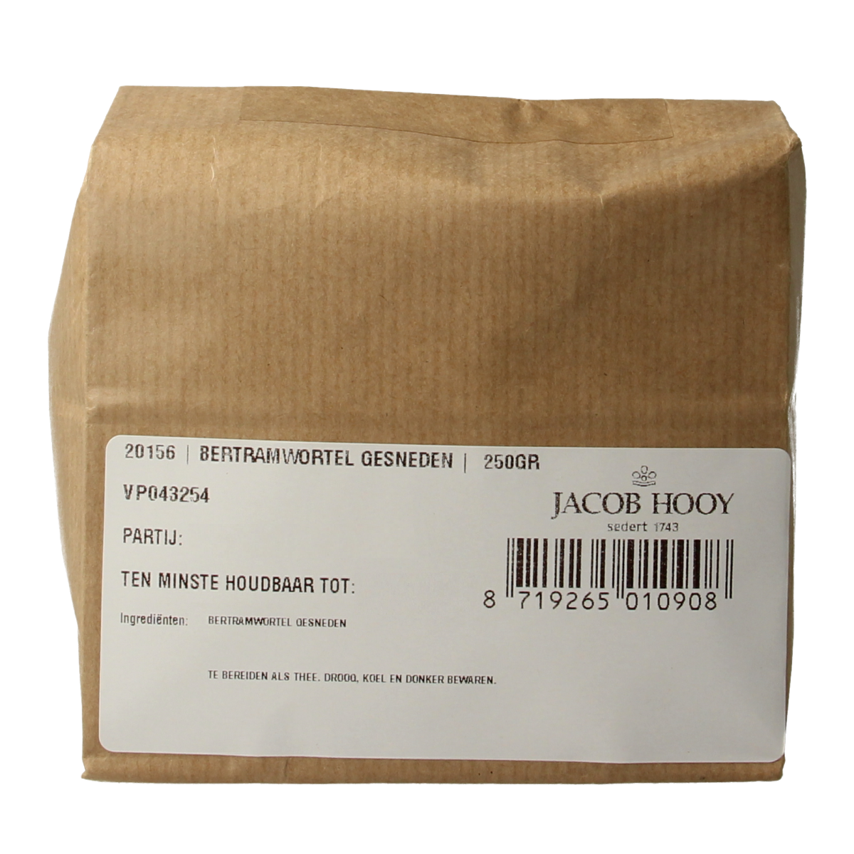 Jacob Hooy Bertramwortel gesneden 250.00 Gram