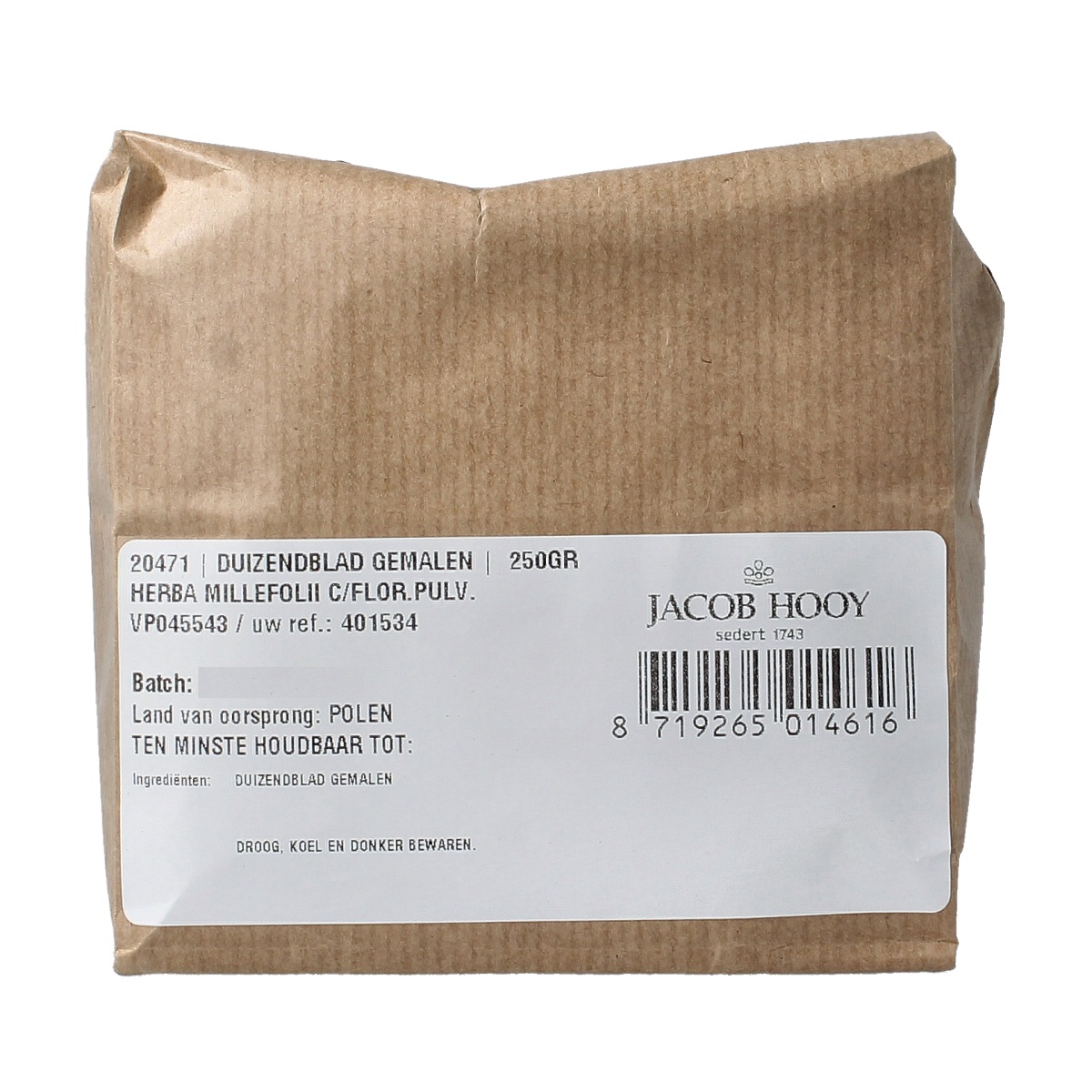 Jacob Hooy Duizendblad gemalen 250.00 Gram