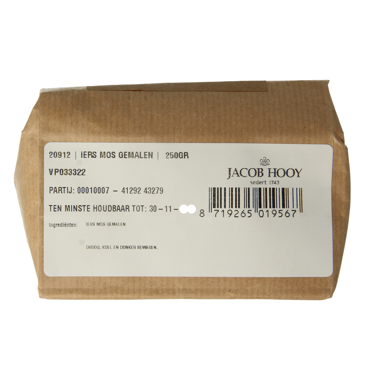 Jacob Hooy Iers mos gemalen 250.00 Gram