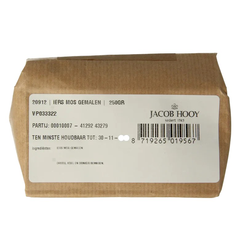 Jacob Hooy Iers mos gemalen 250 Gram
