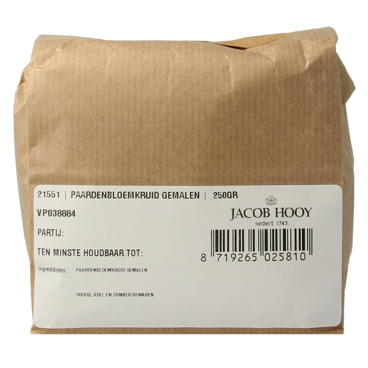 Jacob Hooy Paardenbloemkruid gemalen 250.00 Gram