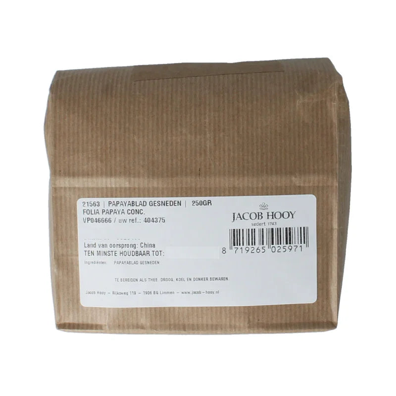 Jacob Hooy Papayablad gesneden 250 Gram