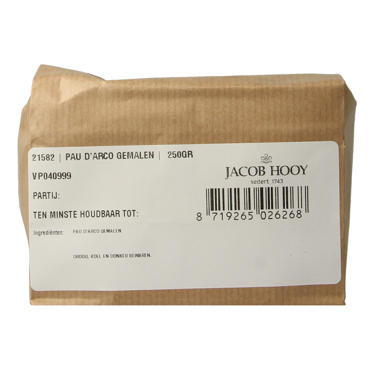 Jacob Hooy Pau d'arco gemalen 250.00 Gram