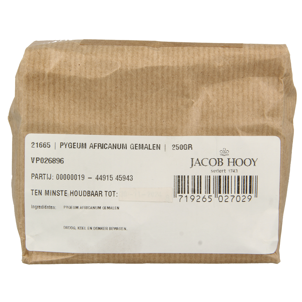 Jacob Hooy Pygeum africanum 250.00 Gram