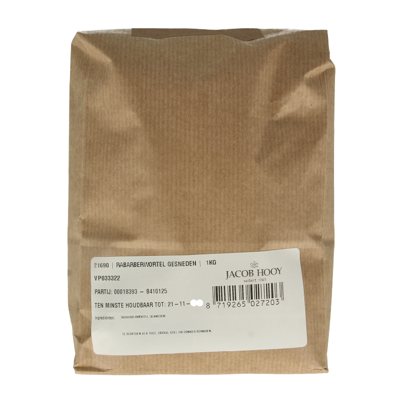 Jacob Hooy Rabarberwortel gesneden 1 Kilogram