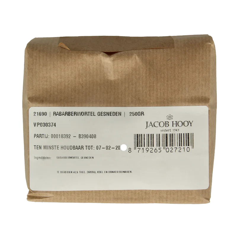 Jacob Hooy Rabarberwortel gesneden 250 Gram