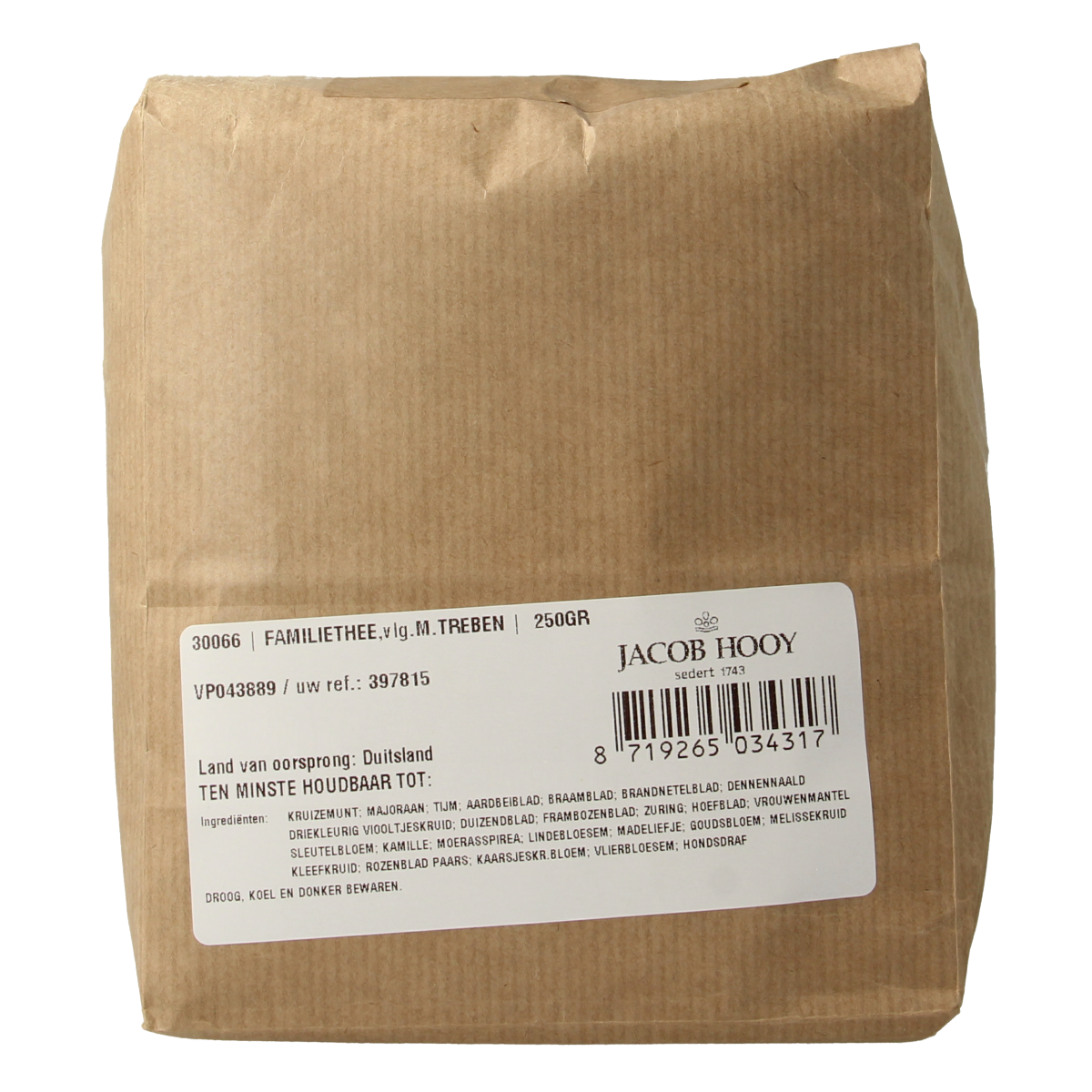Jacob Hooy Familiethee volgens M. Treben 250.00 Gram