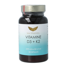 Sea Vitamins Vitamine D3 K2 uit zee 90 Vegetarische capsules