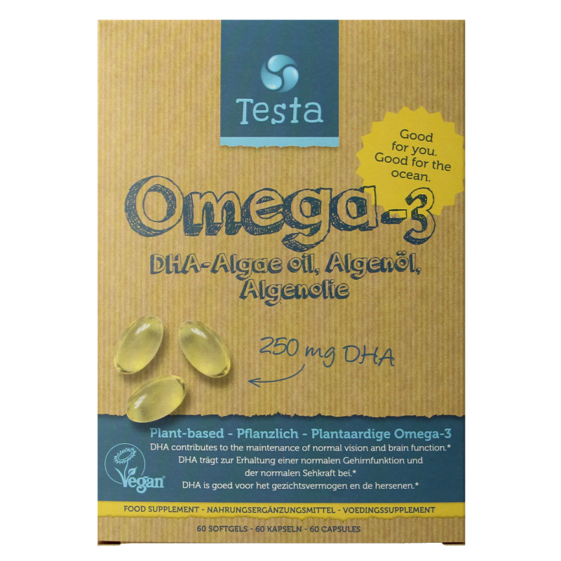 Testa Omega 3 algenolie 250mg DHA vegan NL/DE/EN 60 Vegetarische capsules