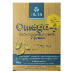 Testa Omega 3 algenolie 250mg DHA vegan NL/DE/EN 60.00 Vegetarische capsules