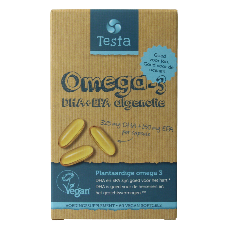 Testa Omega 3 algenolie 300mg DHA + 150mg EPA vegan 60.00 Vegetarische capsules