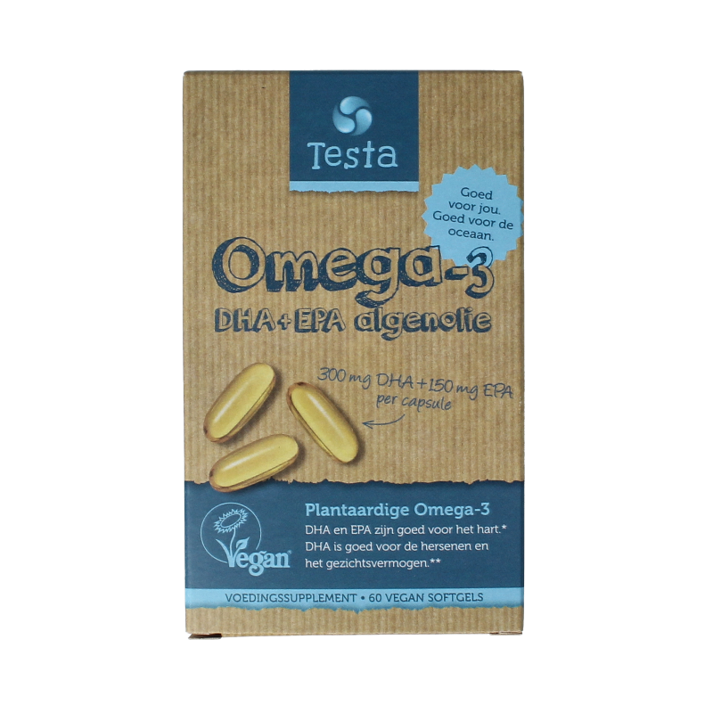 Testa Omega 3 algenolie 300mg DHA + 150mg EPA vegan 60 Vegetarische capsules