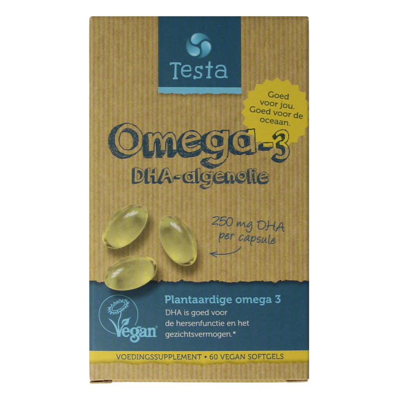 Testa Omega 3 algenolie 250mg DHA vegan NL 60 Vegetarische capsules