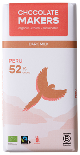 Chocolatemakers Awajun 52% donkere melk fairtrade bio 80.00 Gram