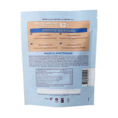 Chocolatemakers Zeiltjes melk 52% met cacaonibs & koffie bio 100.00 Gram