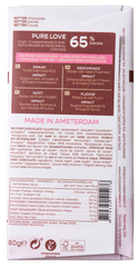 Chocolatemakers Pure love reep 65% puur fairtrade bio 80.00 Gram