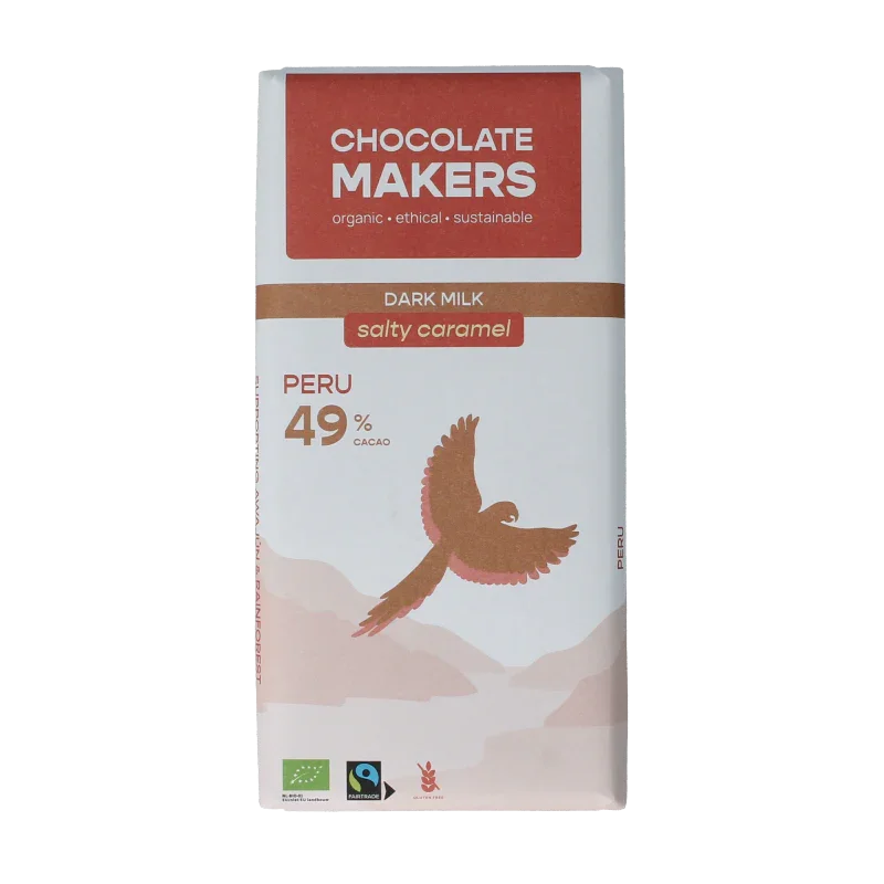 Chocolatemakers Fairtrade salty caramel 49% bio 80 Gram