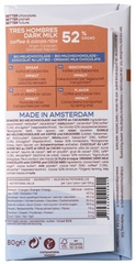 Chocolatemakers Reep tres hombres 52% melk cacaonibs & koffie bio 80.00 Gram