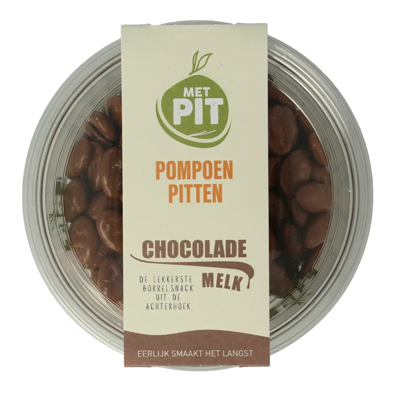 Met PIT Pompoenpitten melkchocolade 150 Gram